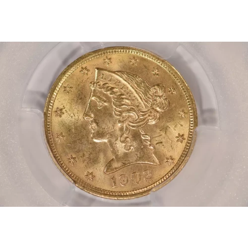 1902 $5 Lib PCGS MS64 CAC CAC (2)