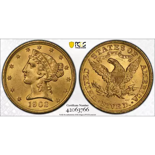 1902 5 Liberty PCGS MS66 (2)