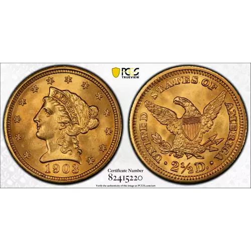 1903 2.5 Lib PCGS MS65 CAC CAC (2)