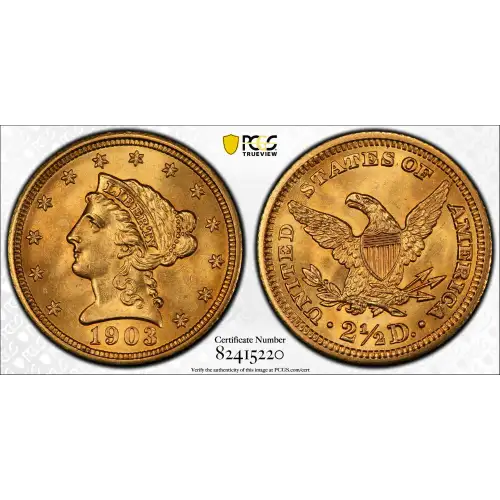 1903 2.5 Lib PCGS MS65 CAC CAC (2)