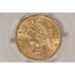 1903-S $5 Lib PCGS MS64 CAC CAC
