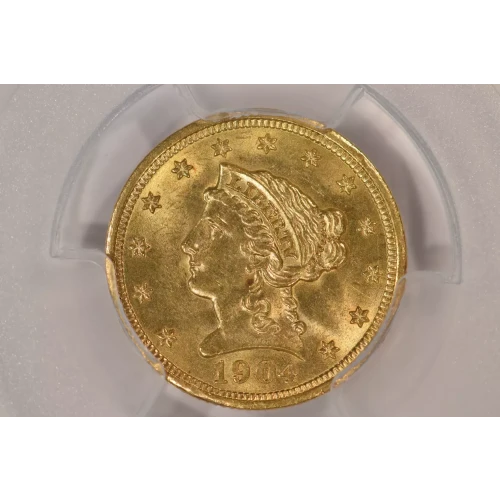 1904 2.5 Lib PCGS MS64 CAC CAC (2)