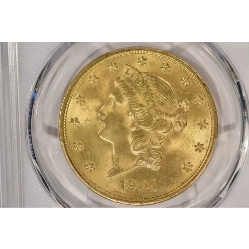 1904 $20 Lib MS65CAC CAC