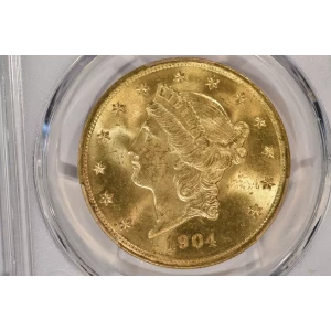 1904 $20 Lib NGC MS64+ CAC CAC (2)