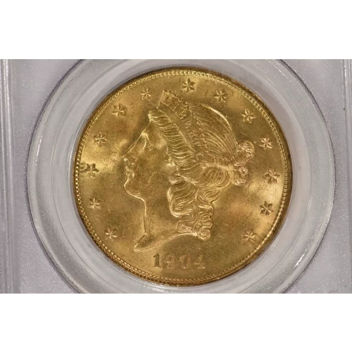 1904 20 Lib PCGS MS63 CAC CAC