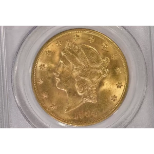 1904 $20 Lib PCGS MS64 CAC CAC