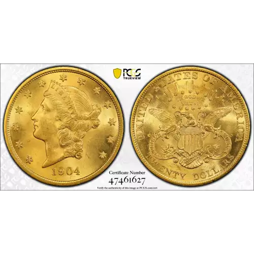1904 20 Lib PCGS MS64CAC CAC (2)