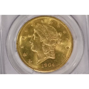 1904 $20 Lib PCGS MS65CAC CAC