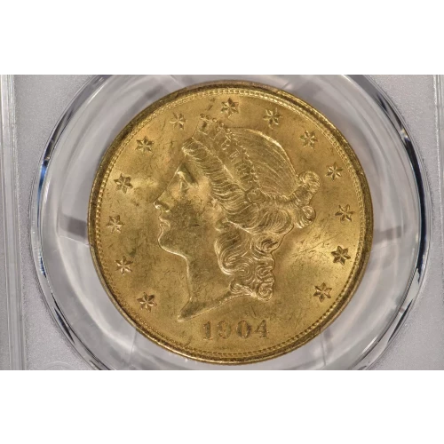 1904 $20 PCGS MS64+CAC CAC