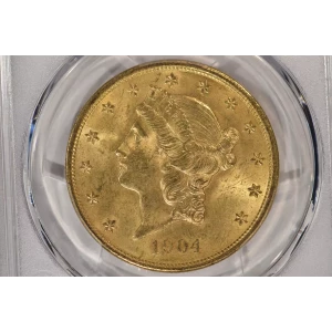 1904 $20 PCGS MS64+CAC CAC