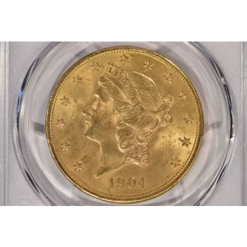 1904 $20 PCGS MS64CAC CAC