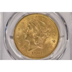 1904 $20 PCGS MS64CAC CAC