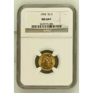 1904 $2.5 Lib NGC MS64+ CAC CAC (2)