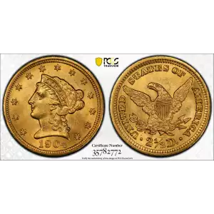 1904 2.5 Lib PCGS MS64 CAC CAC (2)