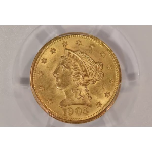 1905 2.5 Lib PCGS MS65 CAC CAC (2)