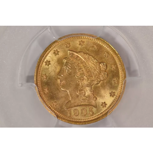 1905 2.5 Lib PCGS MS65 CAC CAC (2)