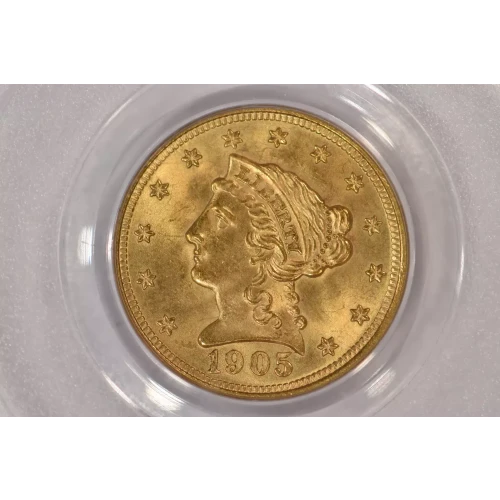 1905 $2.5 Lib PCGS MS65CAC CAC