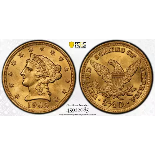 1905 2.5 Lib PCGS MS65CAC CAC (2)