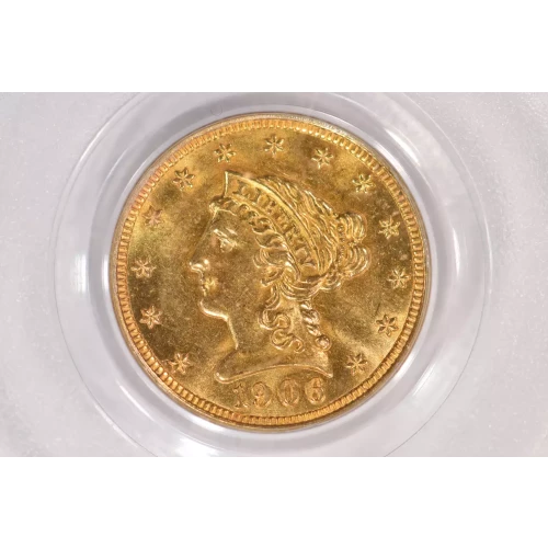 1906 $2.5 Lib PCGS MS63 CAC CAC