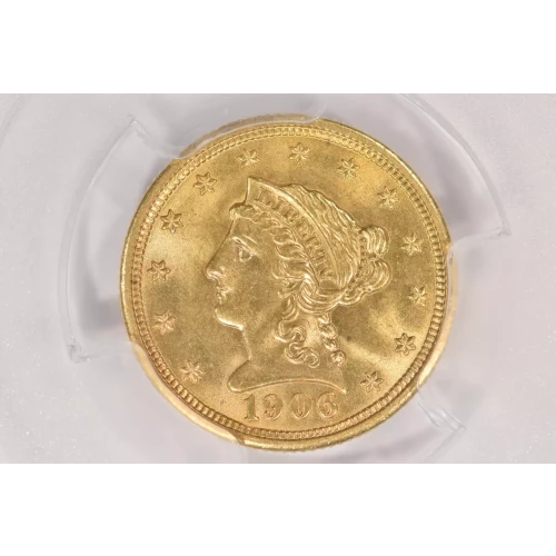 1906 $2.5 Lib PCGS MS64 CAC CAC (2)