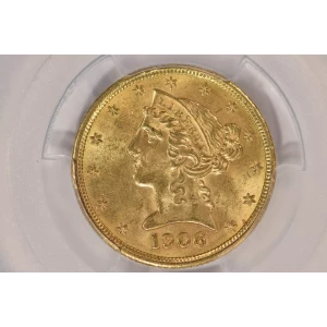 1906 $5 Lib PCGS MS63 (2)