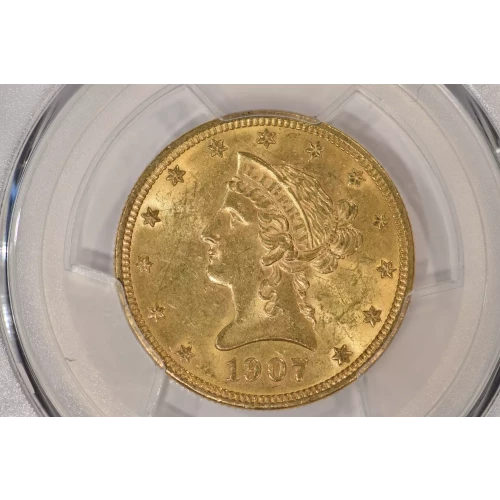 1907 $10 Lib PCGS MS63+ CAC CAC