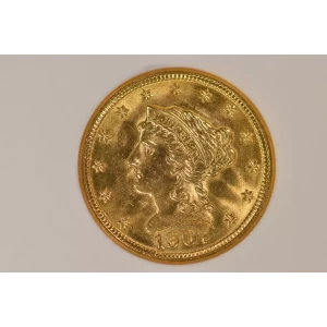 1907 2.5 Lib NGC MS64 CAC CAC