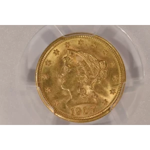 1907 $2.5 Lib PCGS MS63 CAC CAC (2)