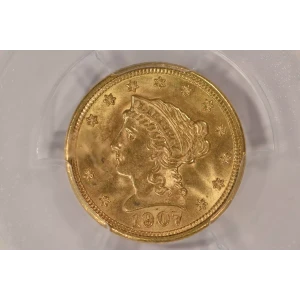 1907 $2.5 Lib PCGS MS64 CAC CAC