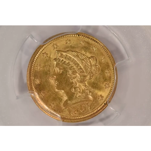 1907 $2.5 Lib PCGS MS64 CAC CAC