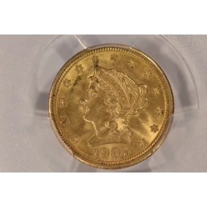 1907 2.5 Lib PCGS MS64CAC CAC