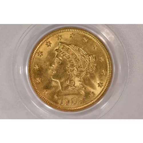 1907 $2.5 Lib PCGS MS65 CAC CAC