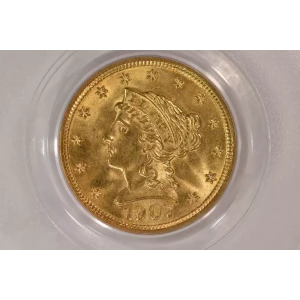 1907 $2.5 Lib PCGS MS65 CAC CAC