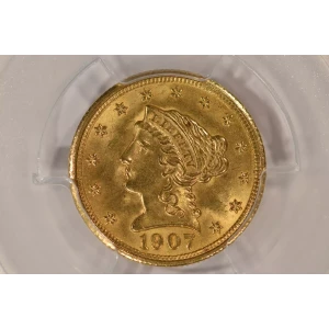 1907 $2.5 Lib PCGS MS65 CAC CAC