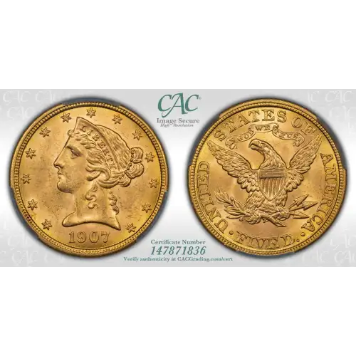 1907 5 Lib CACG MS64 (4)