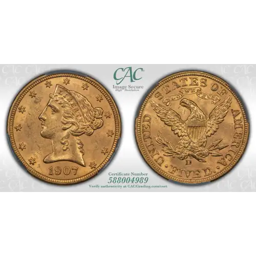 1907-D 5 Lib CACG MS64 (4)