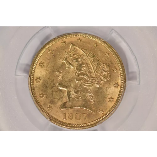 1907-D $5 Lib PCGS MS64 CAC CAC