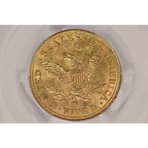 1907-D $5 Lib PCGS MS64 CAC CAC (2)