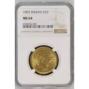 1907 NM 10 Indian NGC MS64 (2)
