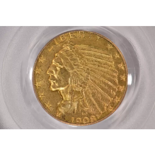 1908 5 Ind PCGS MS63