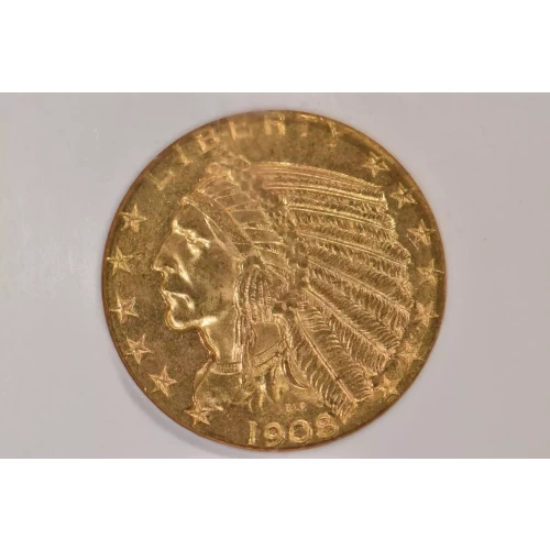 1908 5 Indian NGC MS63