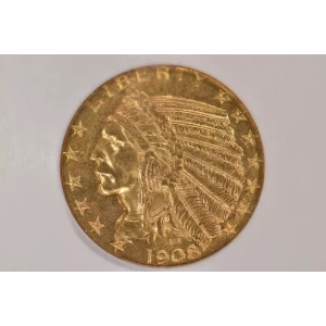 1908 5 Indian NGC MS63