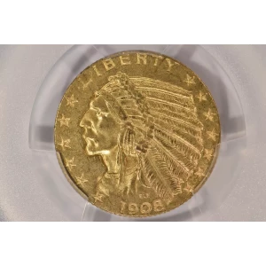 1908 5 Indian PCGS MS63 CAC CAC