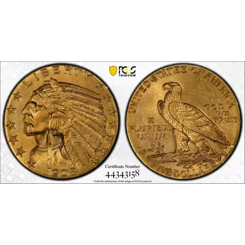 1908 5 Indian PCGS MS65 (2)