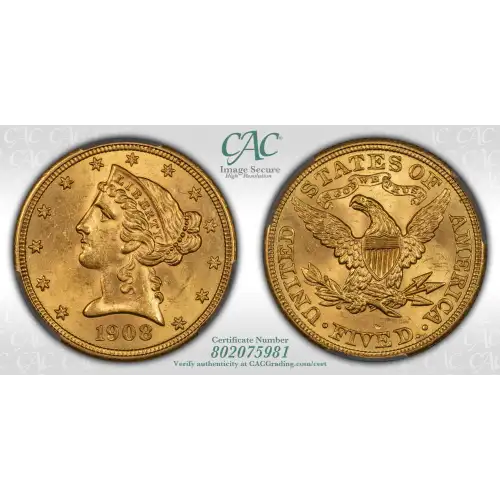 1908 5 Lib CACG MS64 (4)