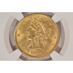 1908 $5 Lib NGC MS64+ CAC CAC (3)