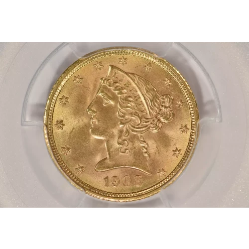 1908 5 Lib PCGS MS65 CAC CAC (2)