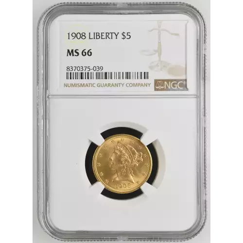 1908 5 Liberty NGC MS66 (2)