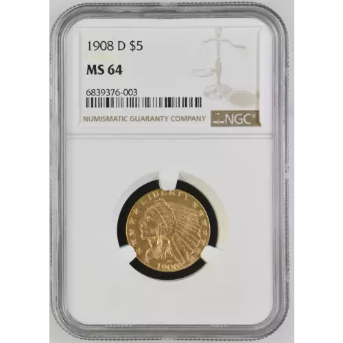 1908D 5 Ind MS64 (2)