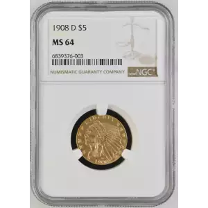 1908D 5 Ind MS64 (2)